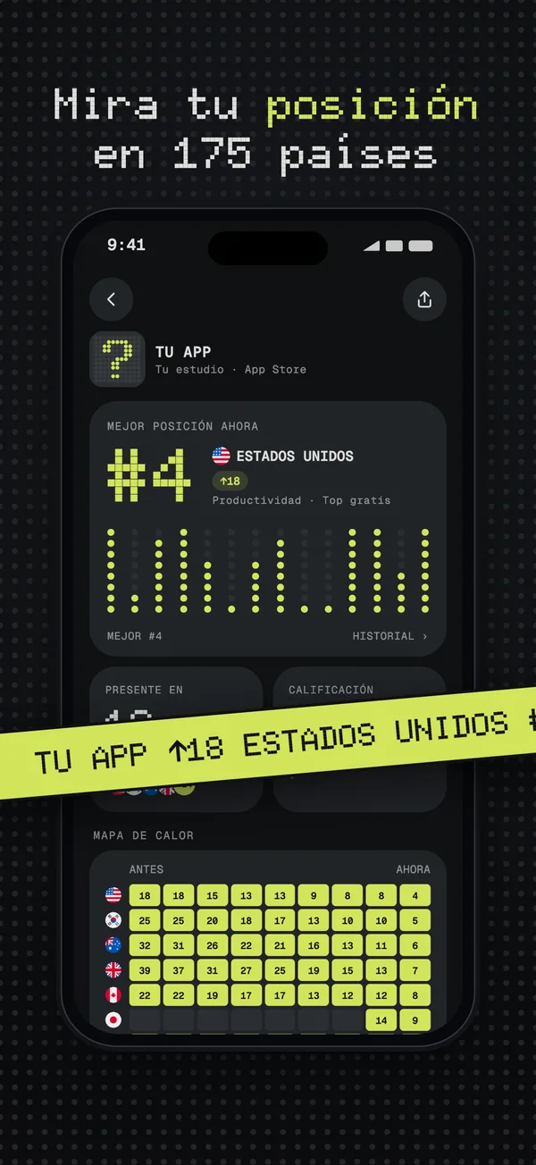 Una app en el #4 de Estados Unidos, presente en el ranking de 18 países