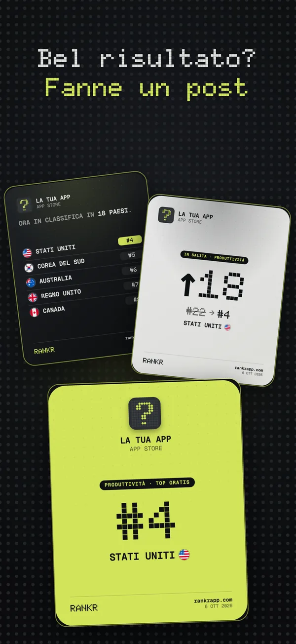 Tre stili di card: lime, scuro e chiaro