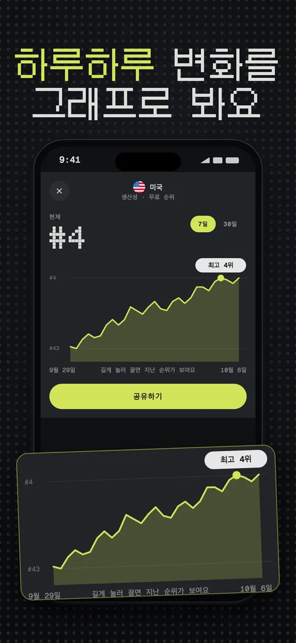 미국 순위 기록 그래프